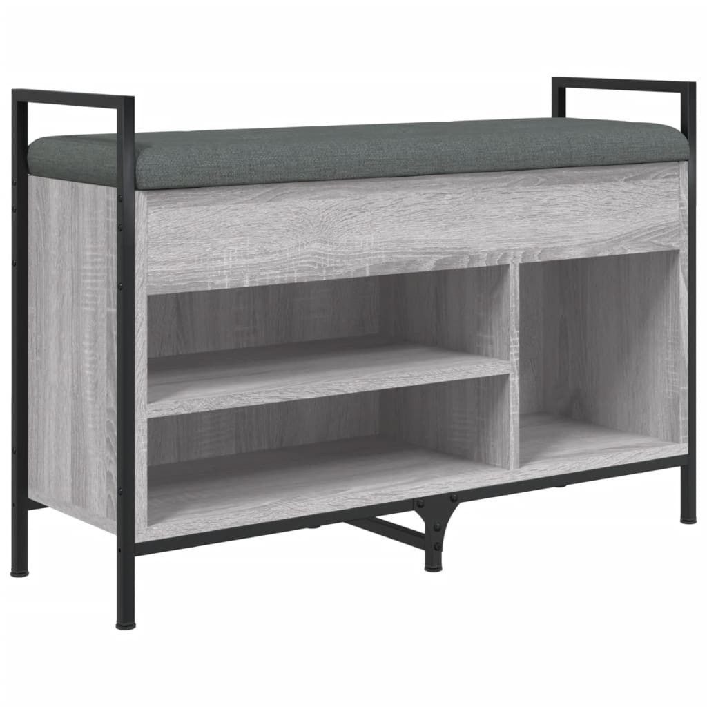 vidaXL Sitzbank Schuhbank Grau Sonoma 85,5x32x57,5 günstig online kaufen