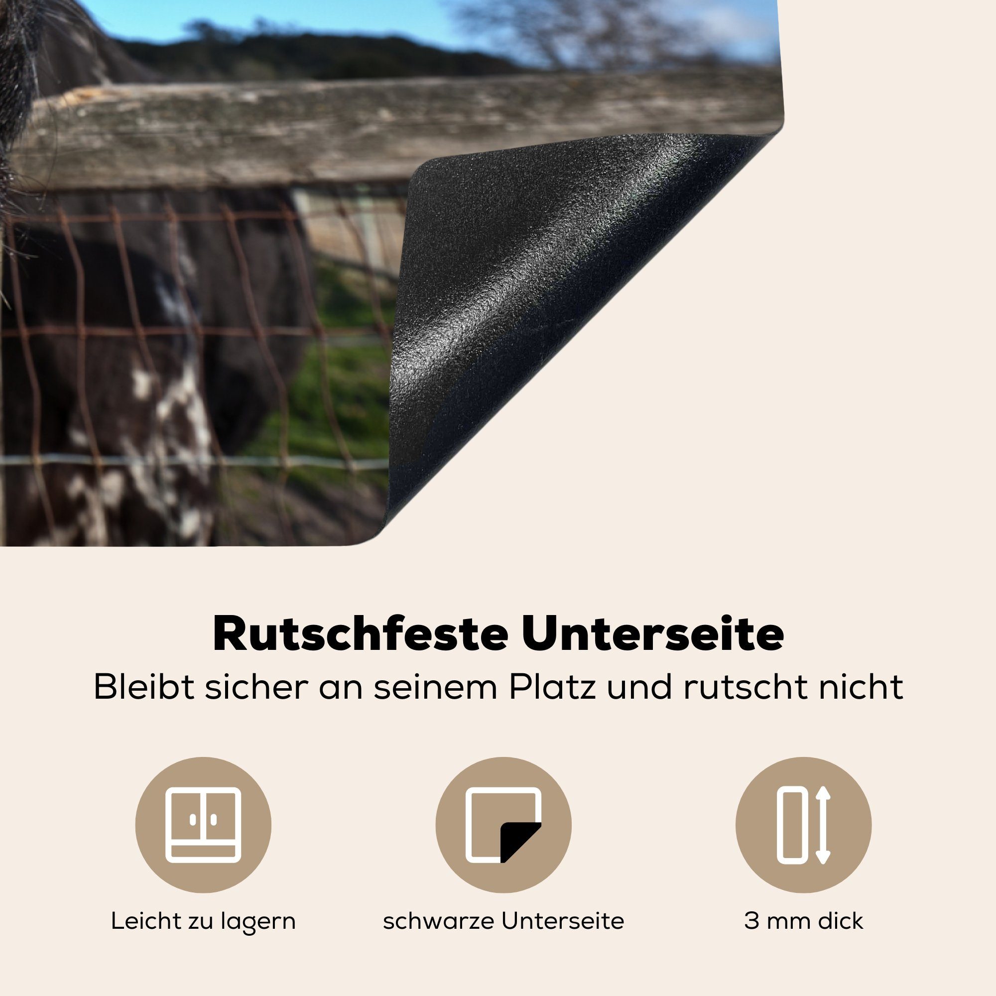 (1 Ceranfeldabdeckung Horn Schutz cm, MuchoWow - küche, 81x52 - Induktionskochfeld Taurus Herdblende-/Abdeckplatte Vinyl, tlg), die Zunge, für