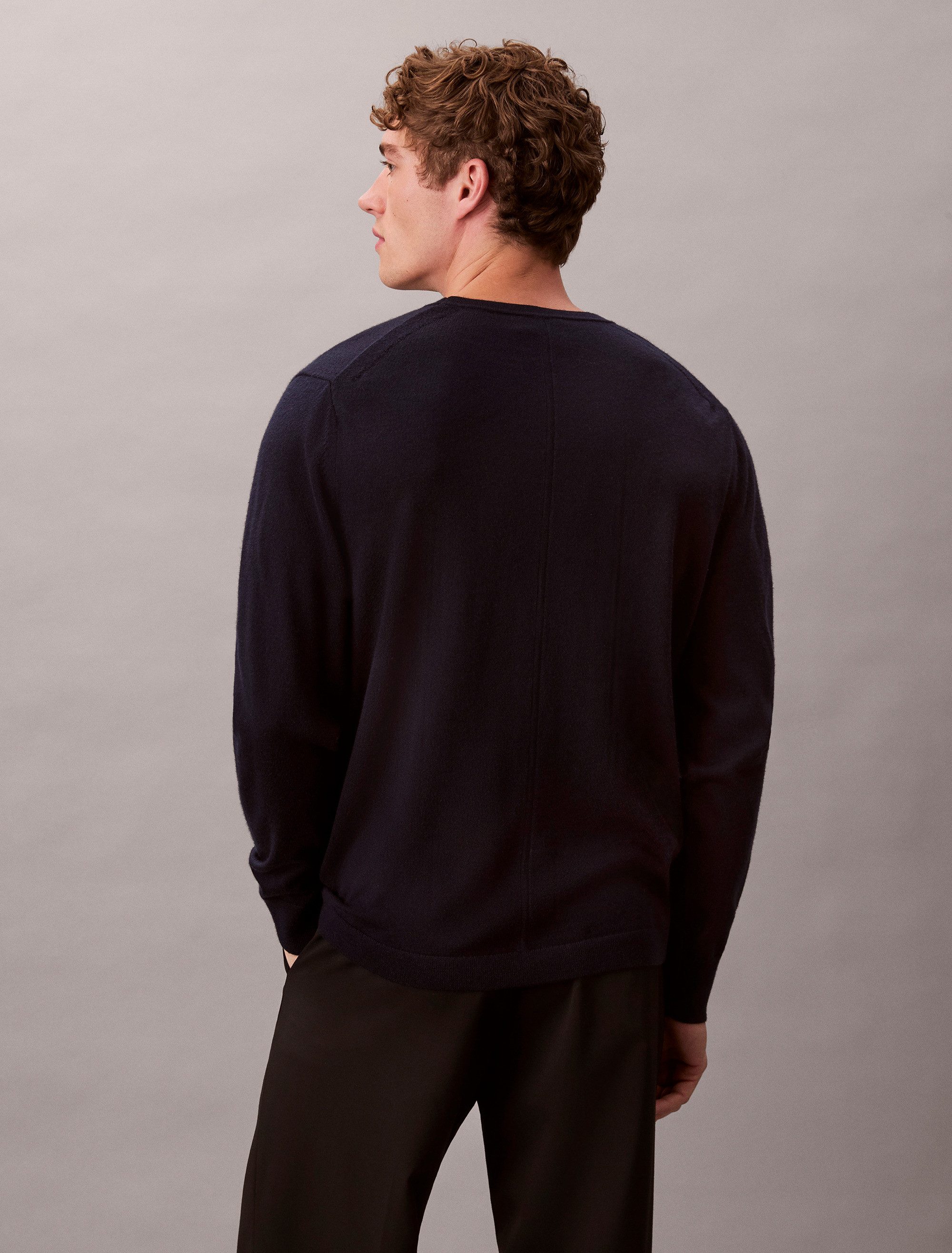 Calvin Klein Strickpullover LS 100% MERINO CREW 14GG Mit Rundhalsausschnitt günstig online kaufen