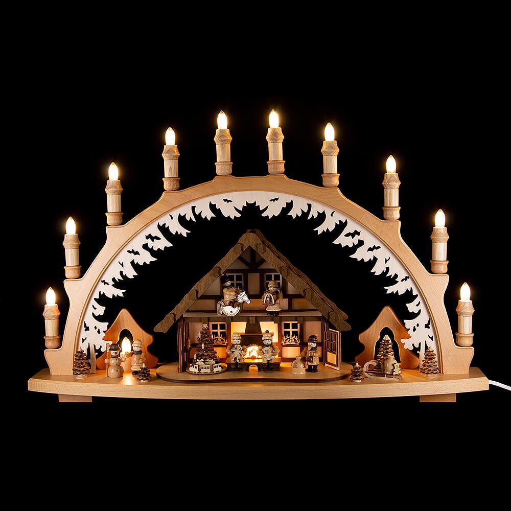 Lenk und Sohn Schwibbogen Schwibbogen Erzgebirgshaus (66x44cm) von Kunstgewerbe Lenk & Sohn