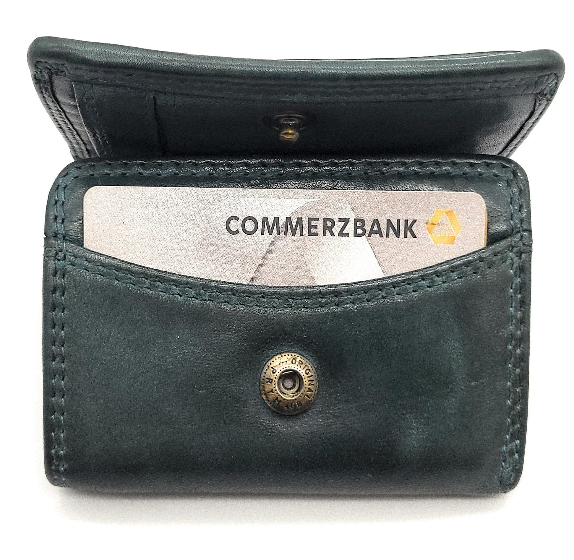 Hill Burry Mini Geldbörse kleines echt Leder Portemonnaie mit RFID Schutz Waschleder, ein Handschmeichler, ideal auch für den Urlaub