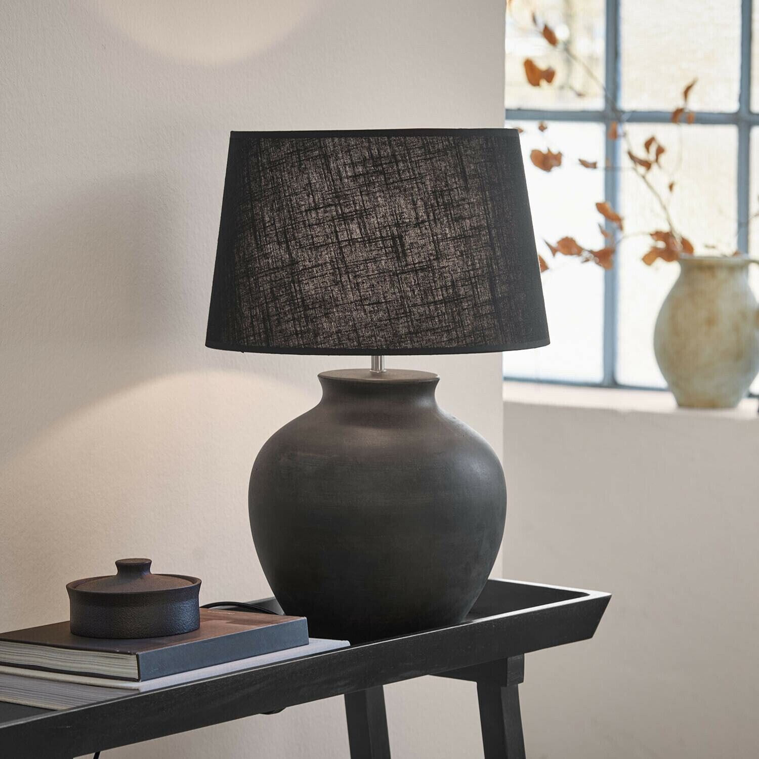 Mirabeau Tischleuchte Tischlampe Branver schwarz/braun