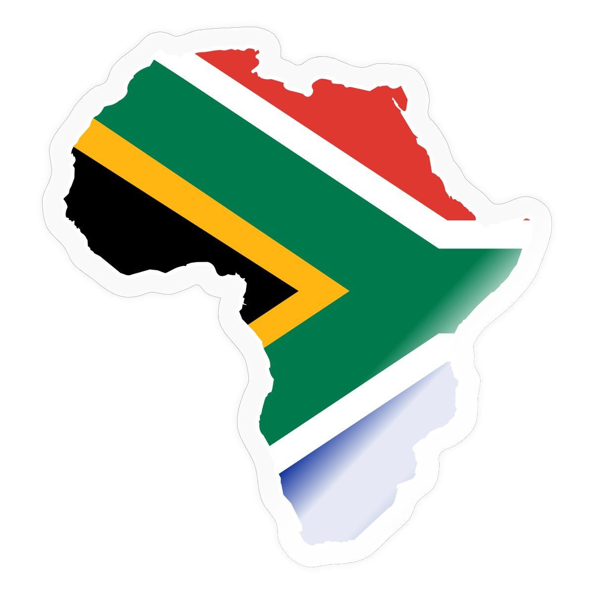 Spreadshirt Aufkleber Südafrika Flagge Langkarte Afrika Kontinent Sticker Aufkleber