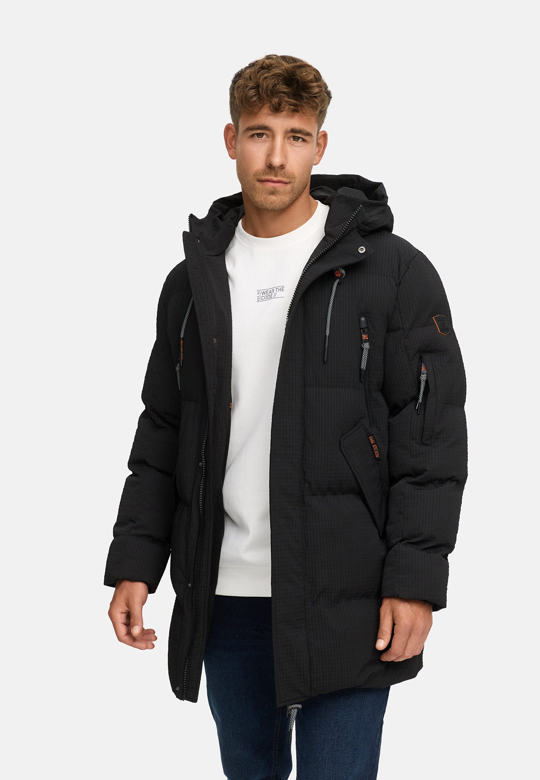 Indicode Winterjacke Herren INLondoy Jacke Winter Herrenjacke mit markanter Struktur und Kapuze
