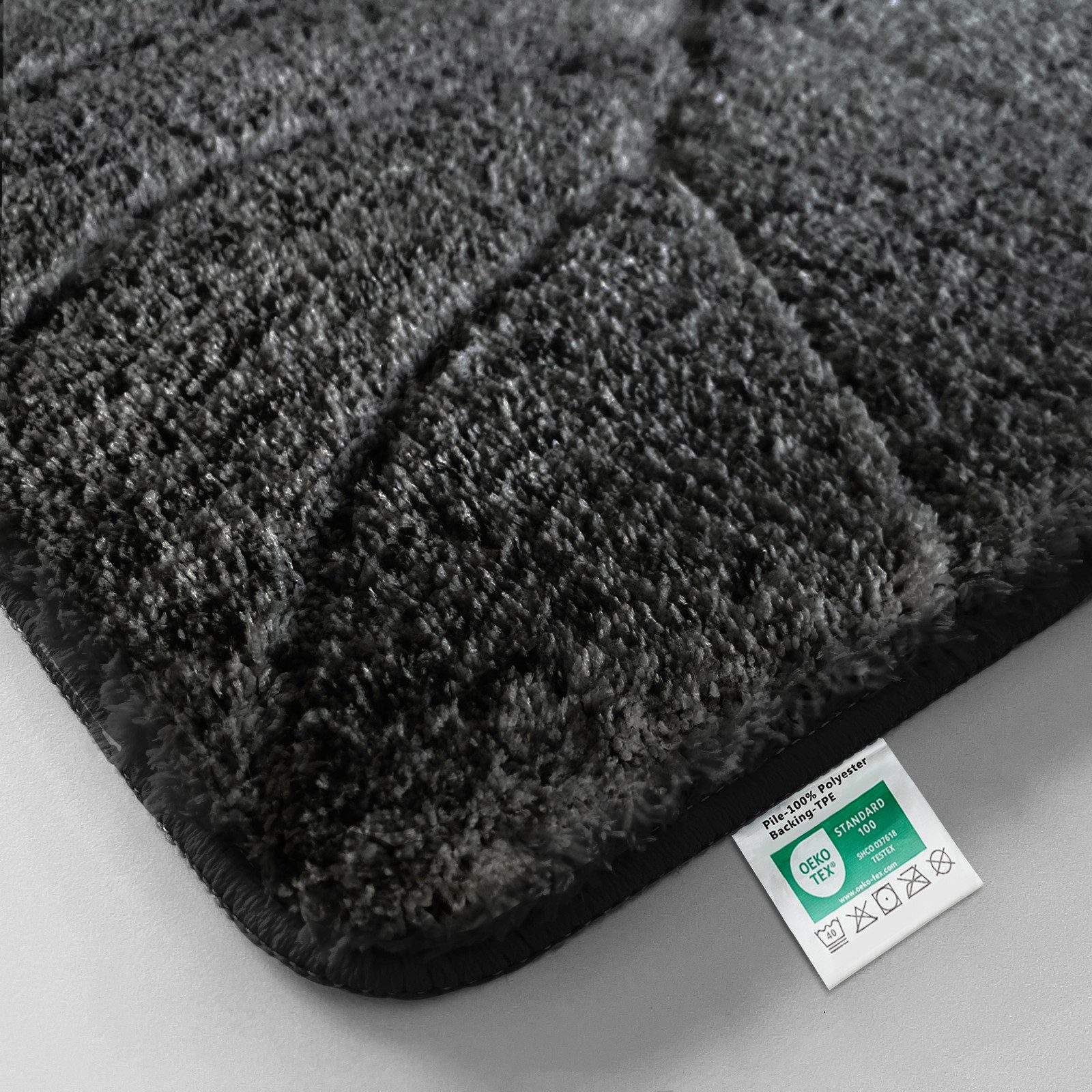 Kubus Duschmatte Elara, Badematte mit Blattstruktur, Polyester, Verschiedene Farben und Größen