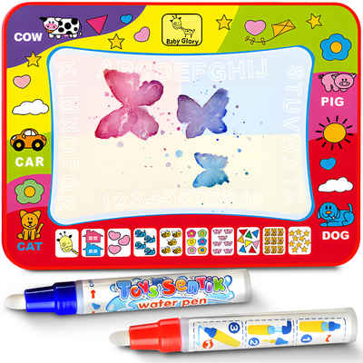 Retoo Kreativset Kinder Wasser Malen Set Doodle Malmatte Stift Kinder Malen 80x60, (Set, Matte Farbige Tiere Inneren der Matte, Gebrauchsanweisung auf Deutsch), Magic Doodle Wasser