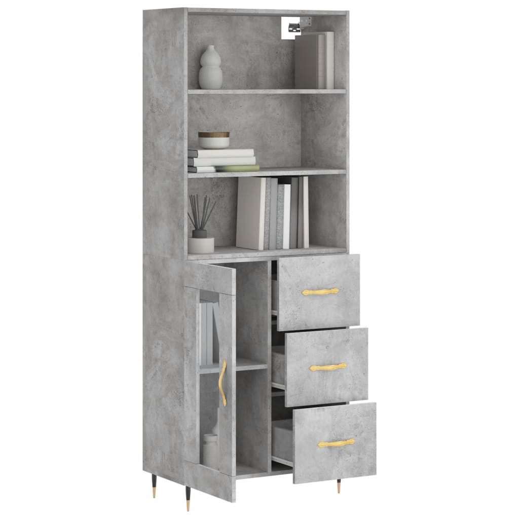 vidaXL Highboard Highboard Betongrau 69,5x34x180 cm günstig online kaufen