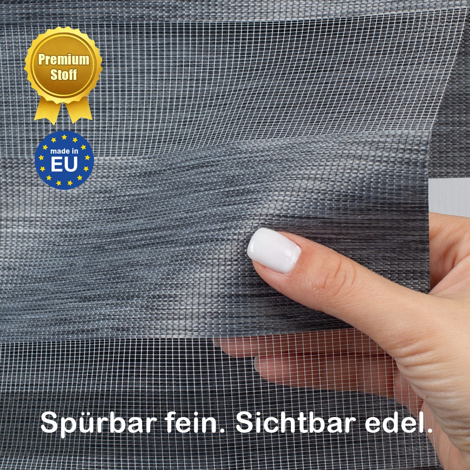 Doppelrollo Duo Rollo Klemmfix ohne Bohren für Fenster Rollos Faltrollo "Natural", DomDeco, Klemm- oder Schraubmontage, Klemmbar, Kettenzug, ohne Bohren, Sicht- – Bild 5 von 5