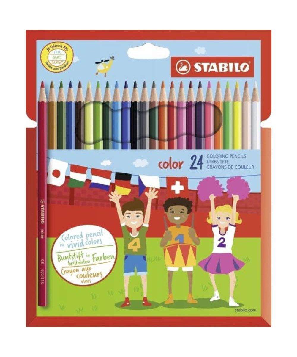 STABILO Buntstift STABILO color Buntstifte (24 St), (packung, 24-tlg., color Buntstifte), hohe Minenfestigkeit und Bruchfestigkeit