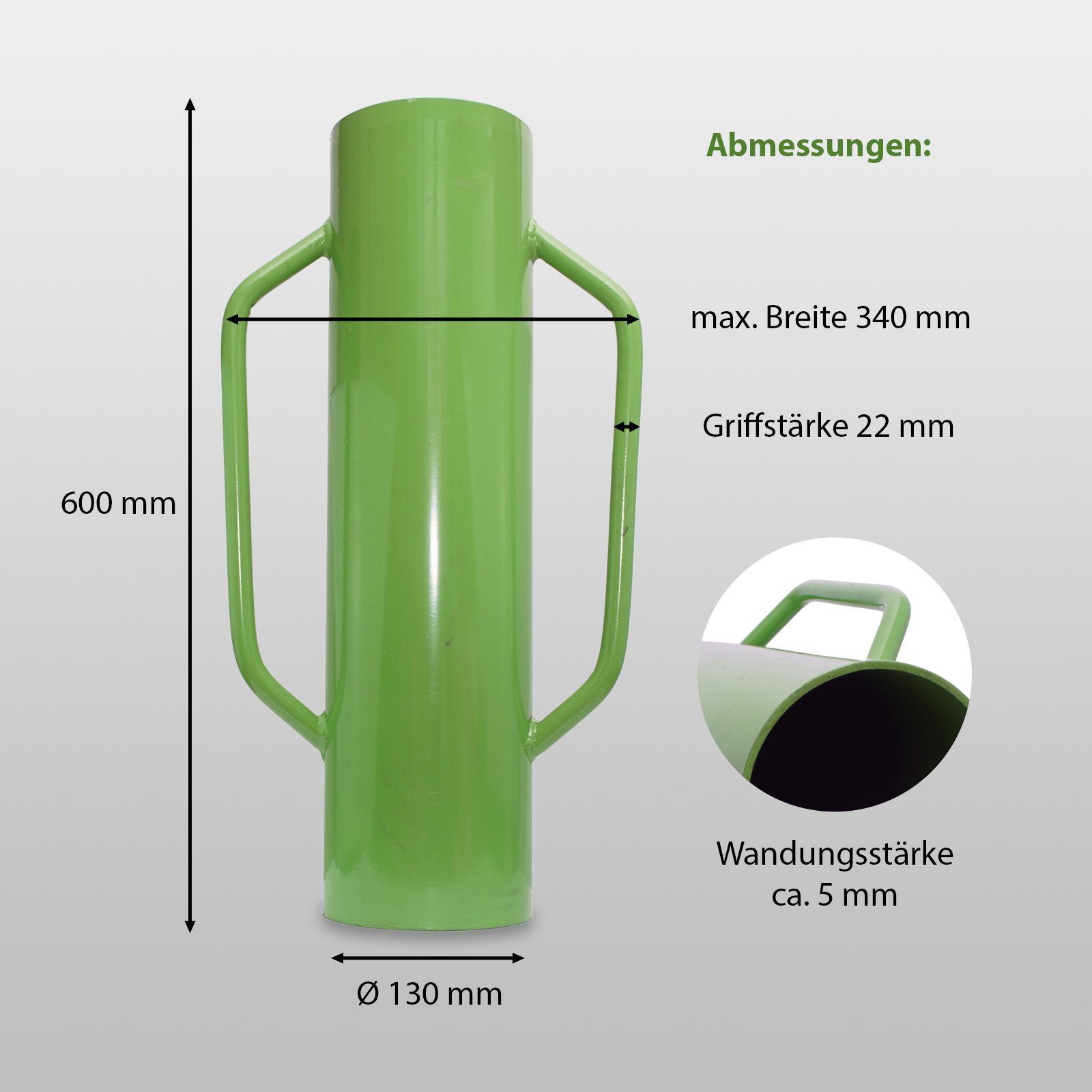 TRUTZHOLM Maschendrahtzaun Ramme Handramme Pfahlramme Zaunpfahlramme Pfostenramme 60 cm ø13 cm, (Produkt)
