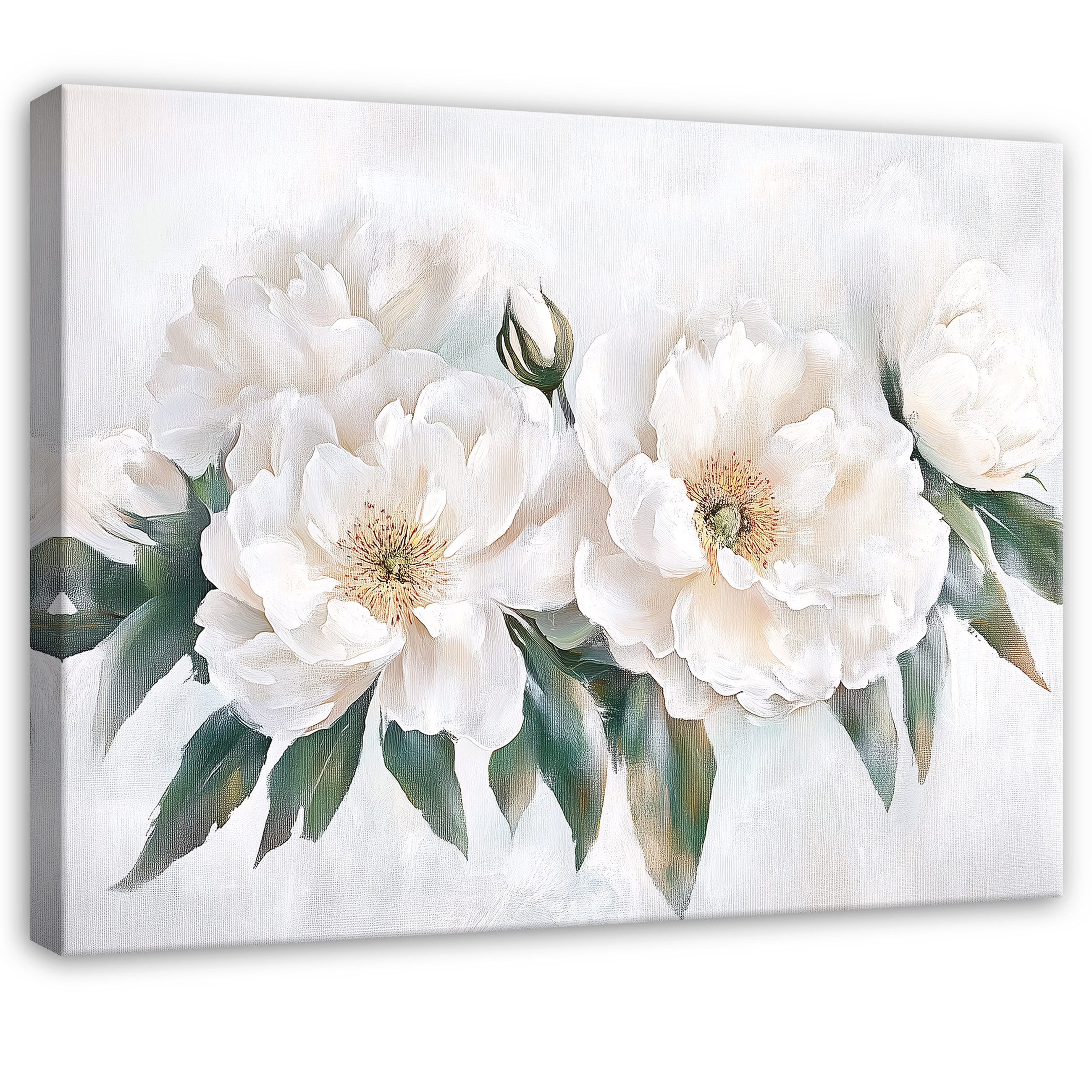 Leinwandbild Blumen Natur Grün Abstrakt Modern Wandbilder Wand Deko XXL Bilder