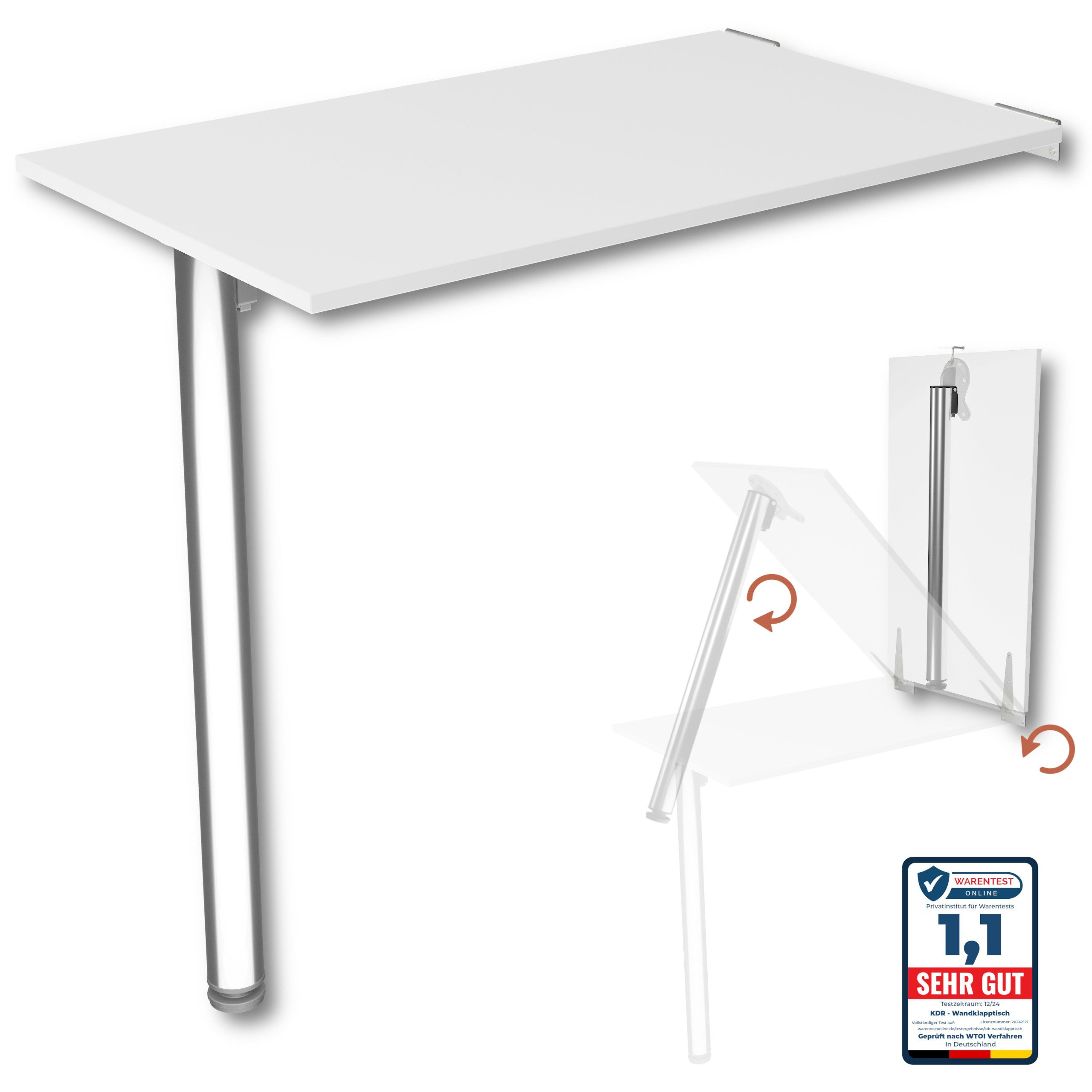 KDR Produktgestaltung Klapptisch 80x50 Wandklapptisch Esstisch Küchentisch günstig online kaufen