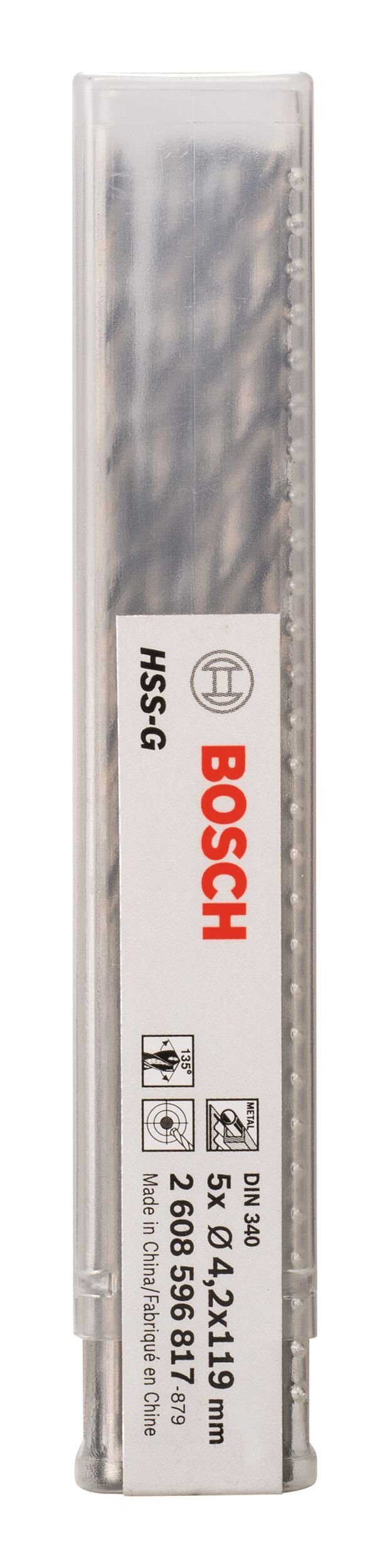 Metallbohrer, mm (DIN HSS-G Stück), 5er-Pack 119 340) - 78 BOSCH x x (5 - 4,2