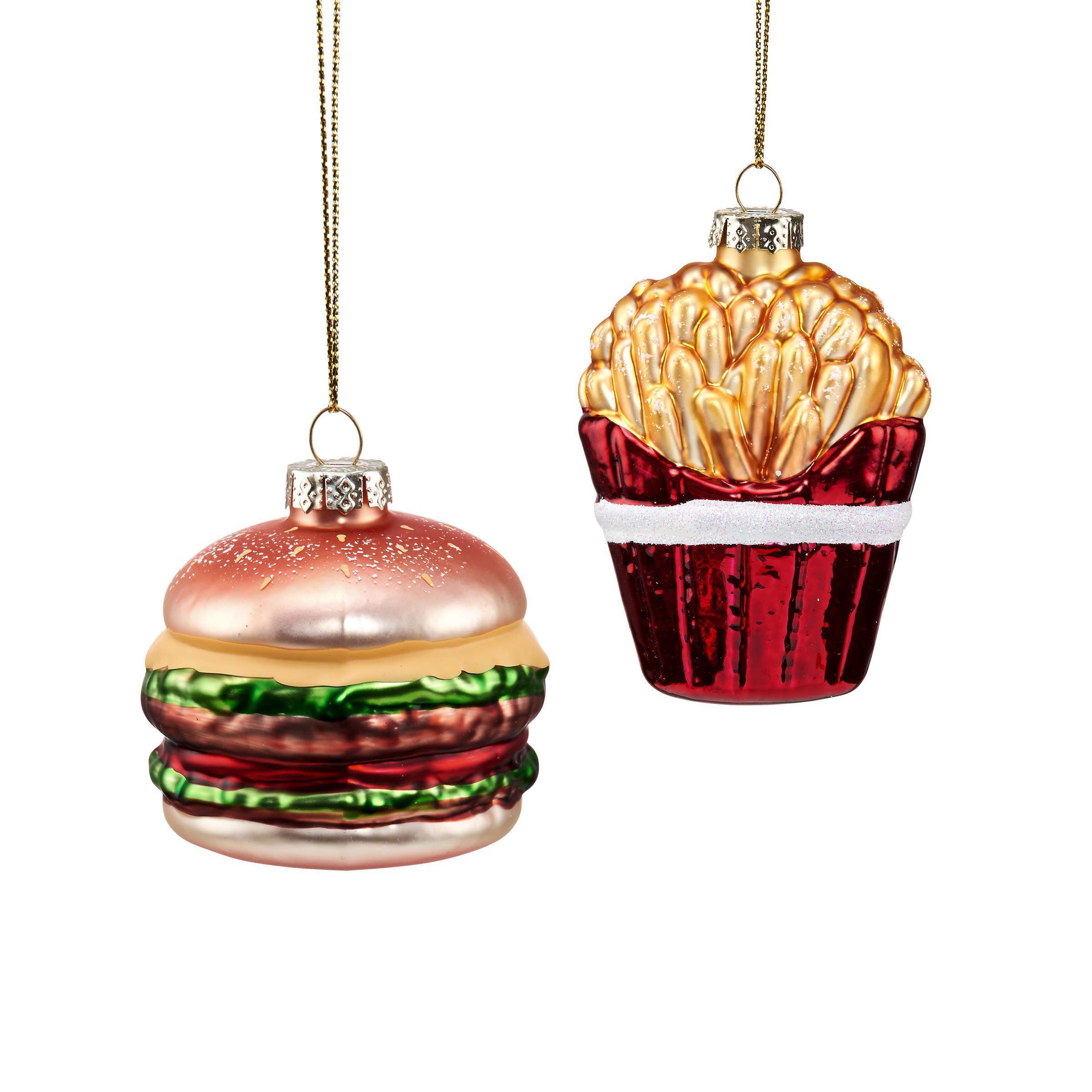 Pommes ON Weihnachtsbaumkugel & Burger 2-tlg. BUTLERS Anhänger HANG