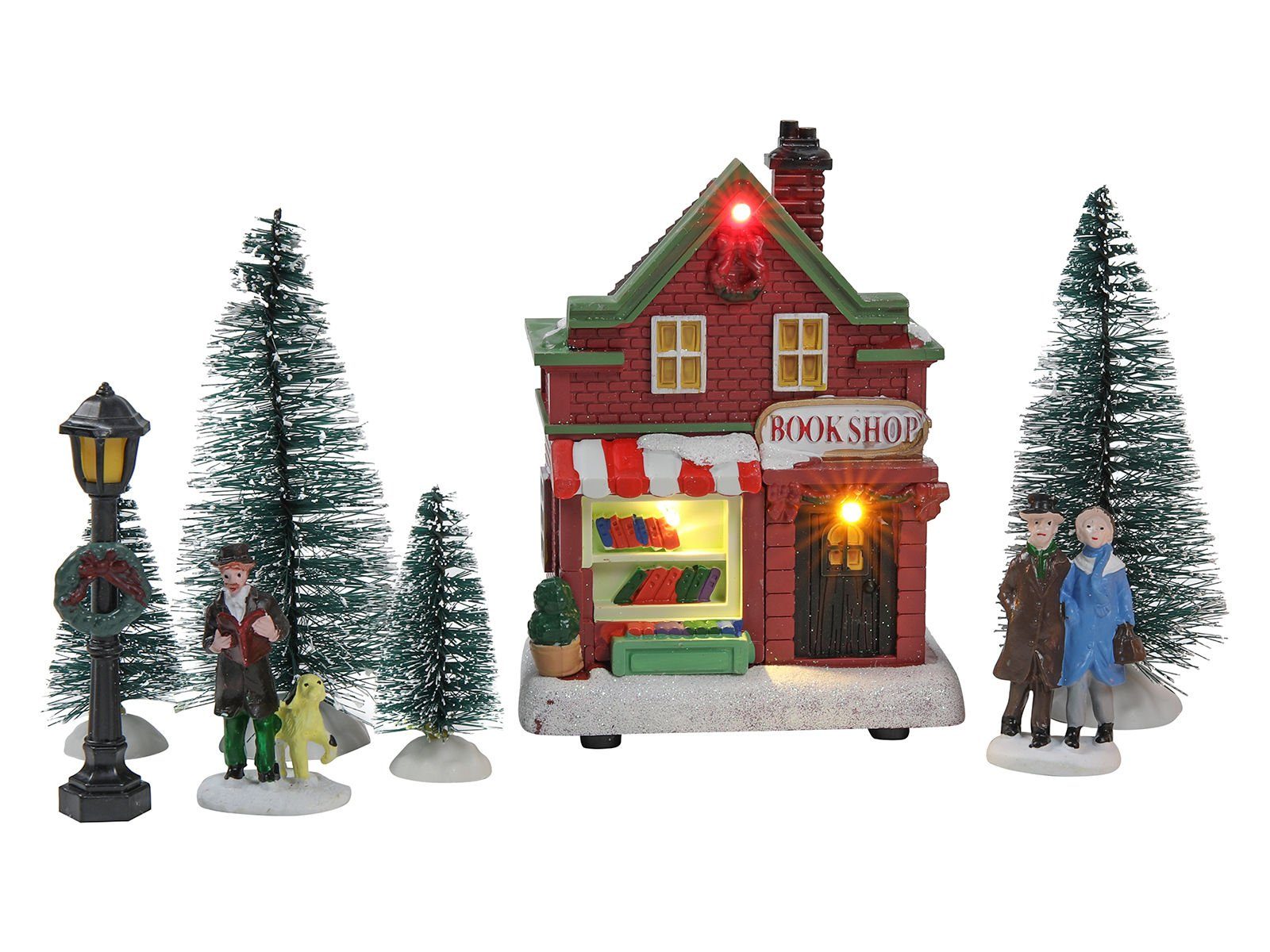 Spetebo Weihnachtsdorf LED Weihnachtsdorf - Set 17-teilig -, Weihnachtsszene mit 9 warmweißen LED - Figuren Häuser Tannen – Bild 3 von 5