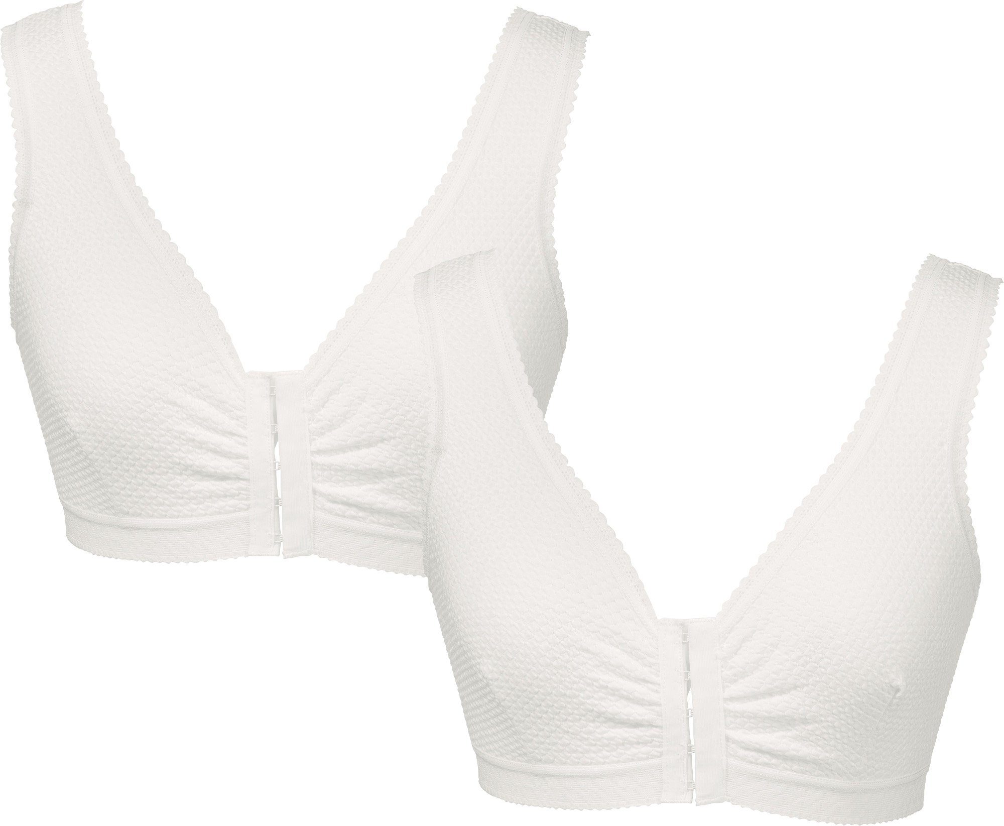 Medovital Bügel-BH Vorderverschluss-BH ohne Bügel 2er-Pack Uni günstig online kaufen