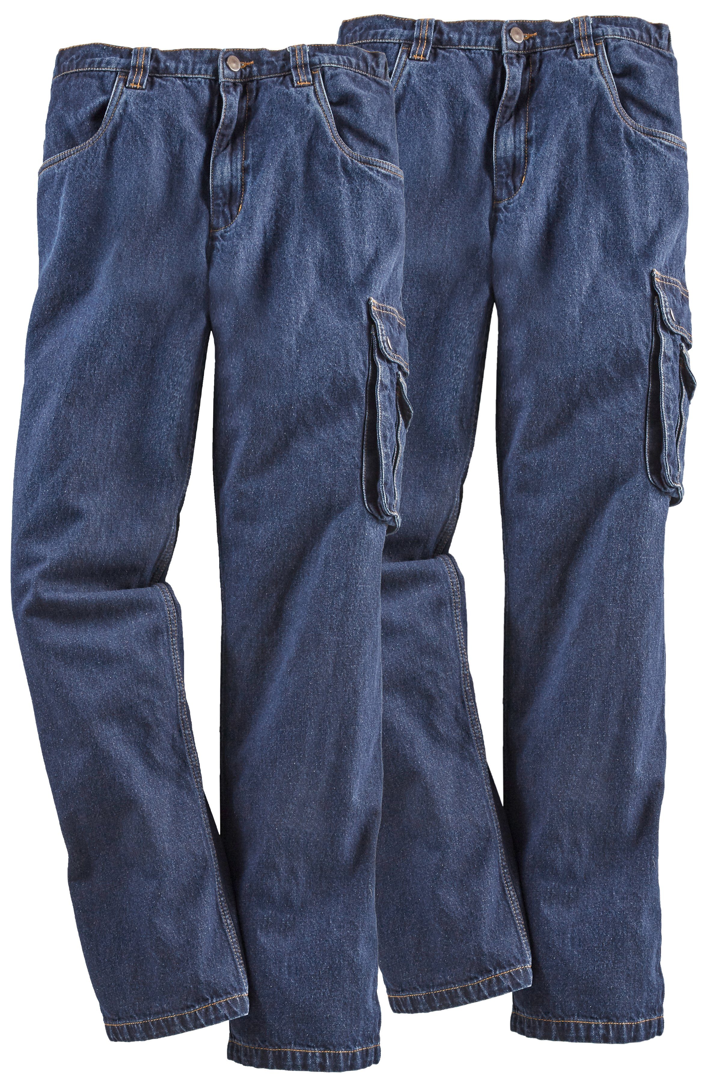 Arbeitjeans dehnbarem Bund 8 Jeans aus Arbeitshose mit (2-tlg., mit 100% Northern Worker Taschen Country 2er-Pack, Baumwolle) praktischen