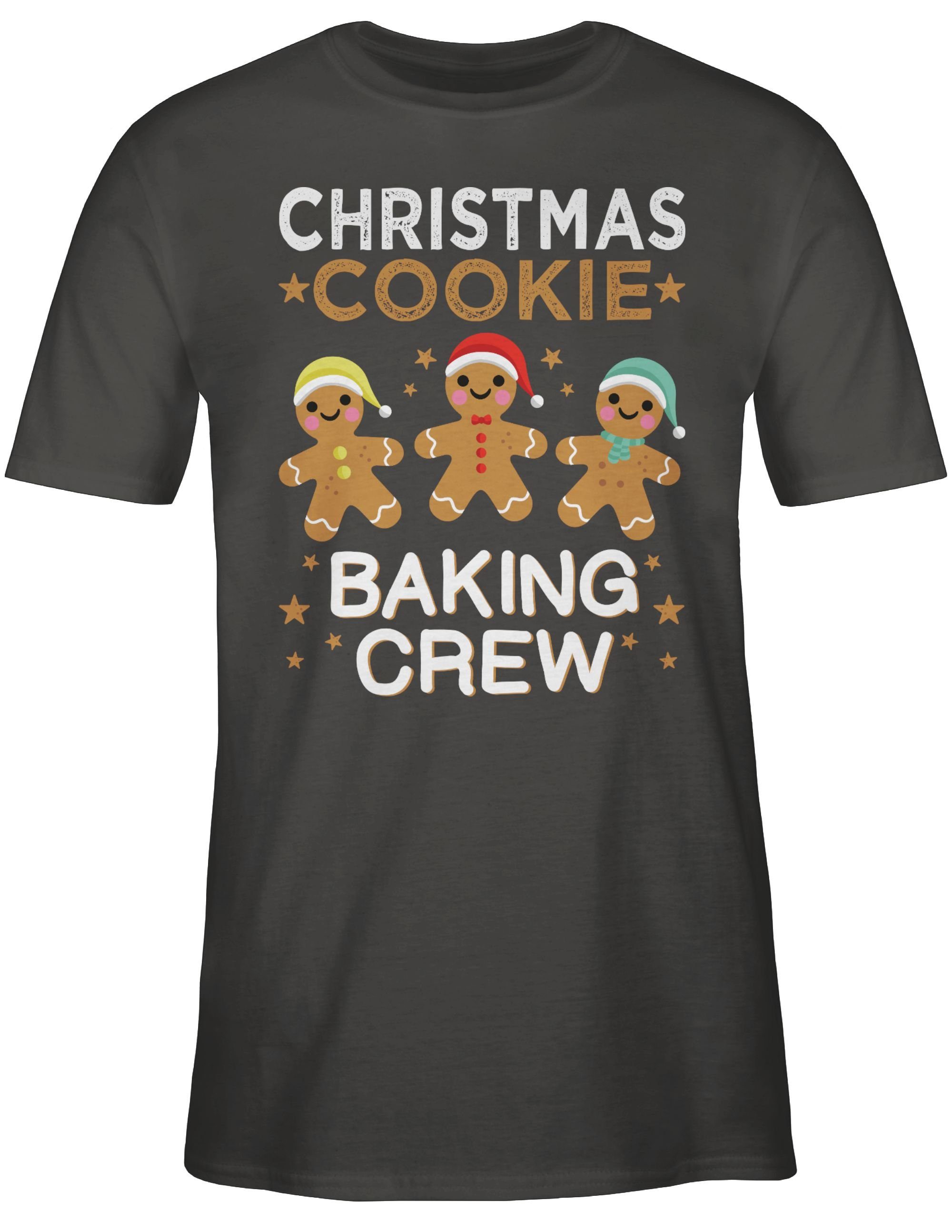 T-Shirt Kleidung Baking Lebkuchenmännchen Weihachten Cookie Crew 3 Shirtracer Christmas Dunkelgrau
