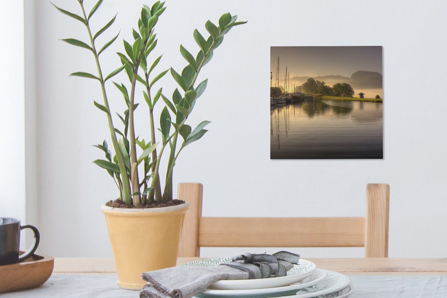 (1 Nevis Hintergrund OneMillionCanvasses® Bilder mit Hafen Wohnzimmer Leinwandbild für St), in Schlafzimmer Schottland, im Leinwand Ben