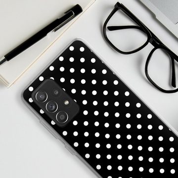 DeinDesign Handyhülle Punkte Retro Polka Dots Polka Dots - schwarz und weiß, Samsung Galaxy A52s 5G Silikon Hülle Bumper Case Handy Schutzhülle