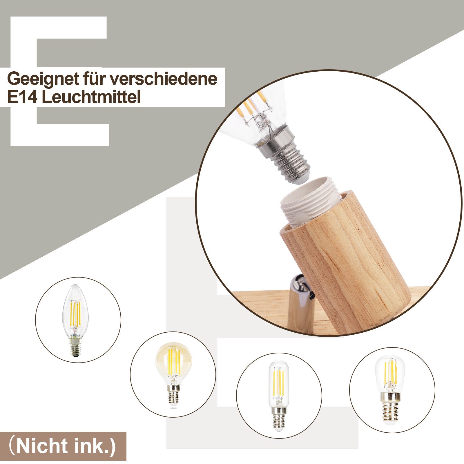 ZMH Deckenstrahler 4 Flammig E14 Schwarz/Weiß günstig online kaufen