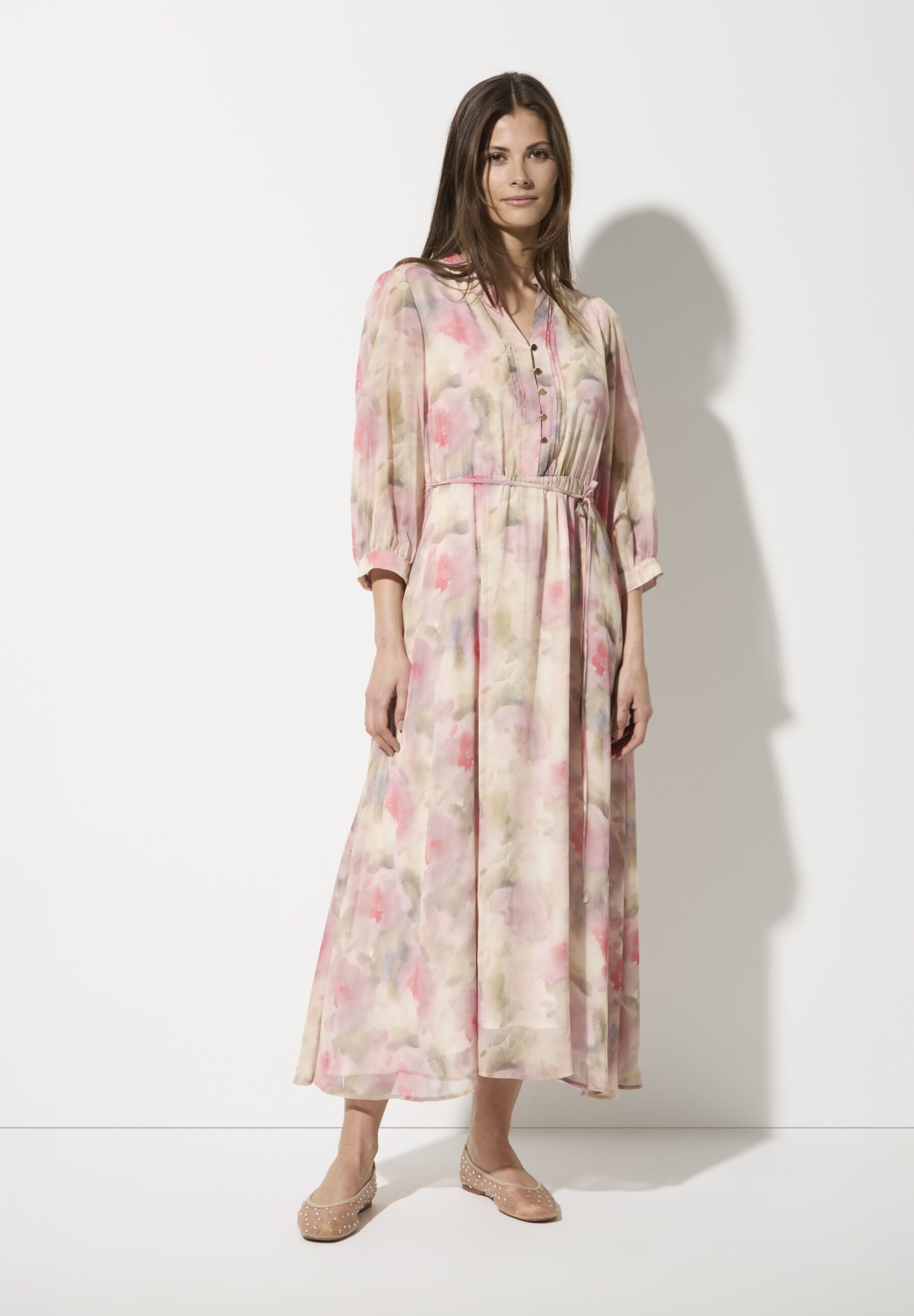 Maxi Chiffonkleid, Flowerprint günstig online kaufen