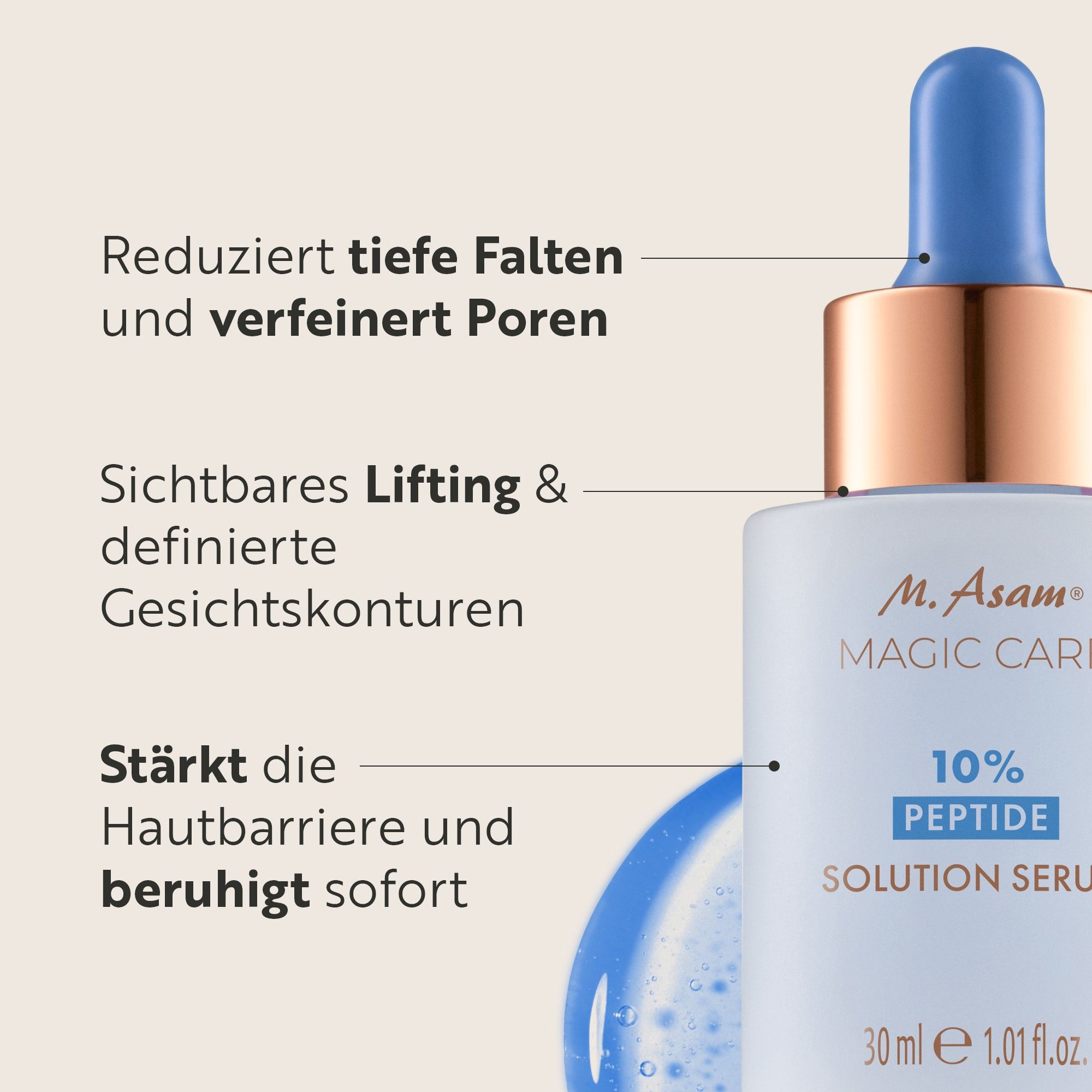 asambeauty Gesichtsserum 10 % Peptide Solution Serum