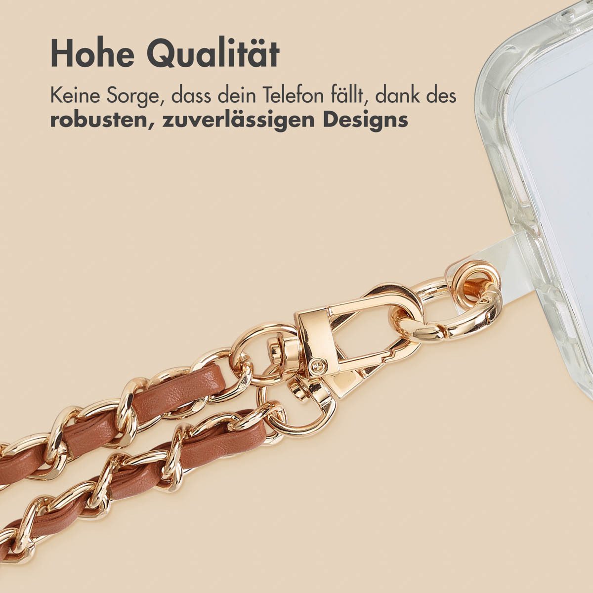 imoshion Smartphone-Tragegurt imoshion PU Leder Handyketten Set – Braun, (2-tlg) – Bild 4 von 5