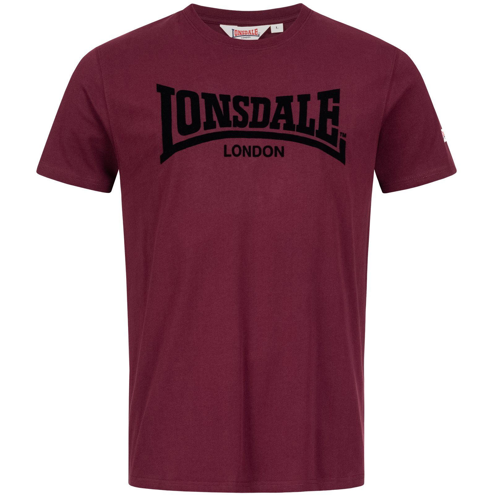 Lonsdale T-Shirt LL008 ONE TONE Oxblood/Black | T-Shirts