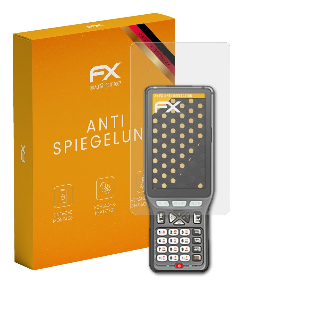 atFoliX Schutzfolie für UniStrong P9IV, (2 Folien), Entspiegelnd und stoßdämpfend