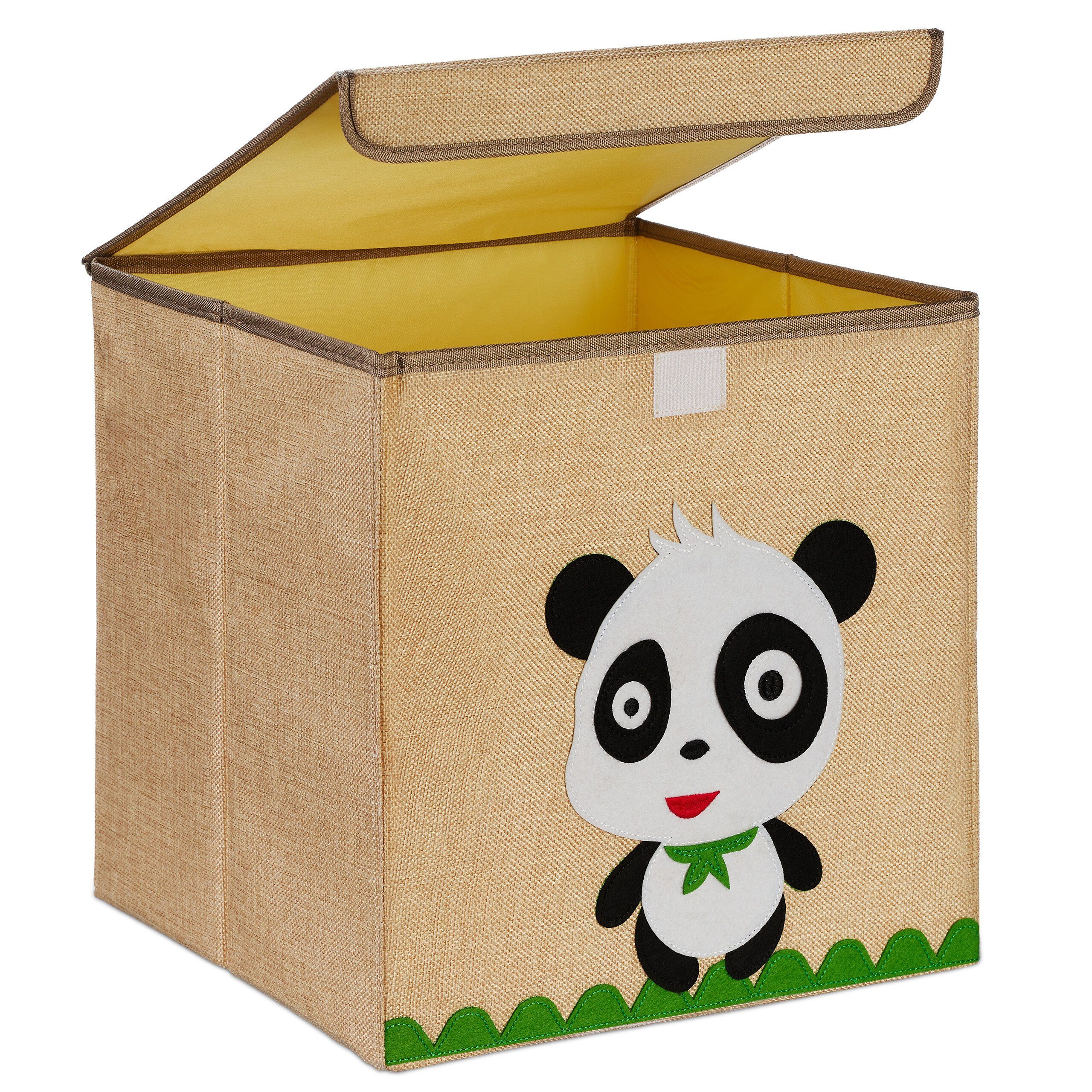relaxdays Aufbewahrungsbox Aufbewahrungsbox für Kinder, Panda