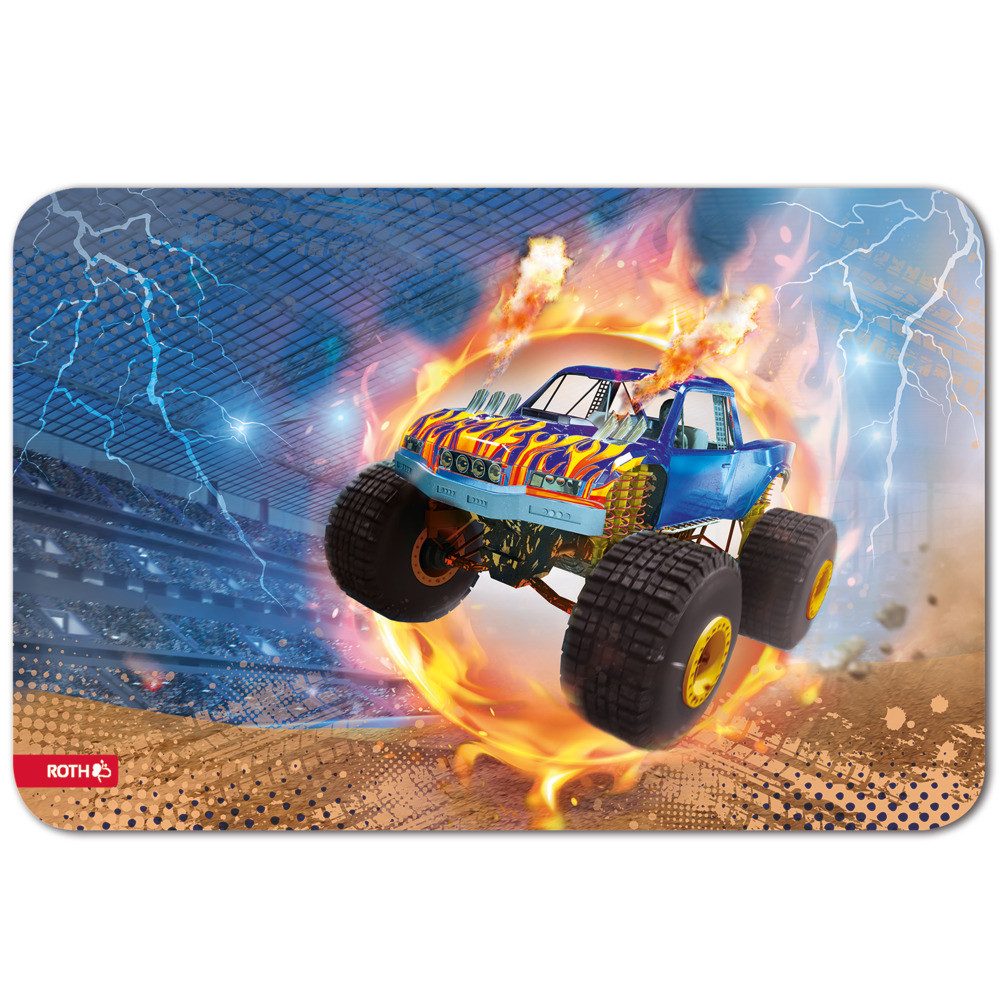 Roth Schreibtischunterlage Roth Schreib und Malunterlage Monstertruck 59x39cm Kunstleder