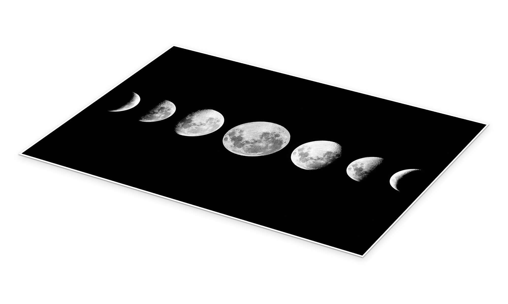Posterlounge Wandbild Mondphasen, Art Couture, erhältlich als Poster, Leinwandbild, Wandsticker oder Acrylglasbild
