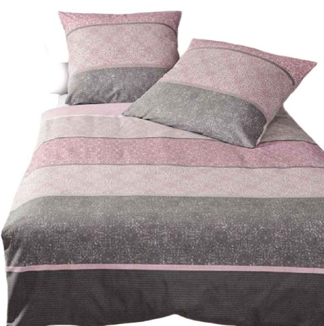 soma Bettwäsche Bettbezug 135x200 80x80 biber gestreift warm sale bieber St günstig online kaufen