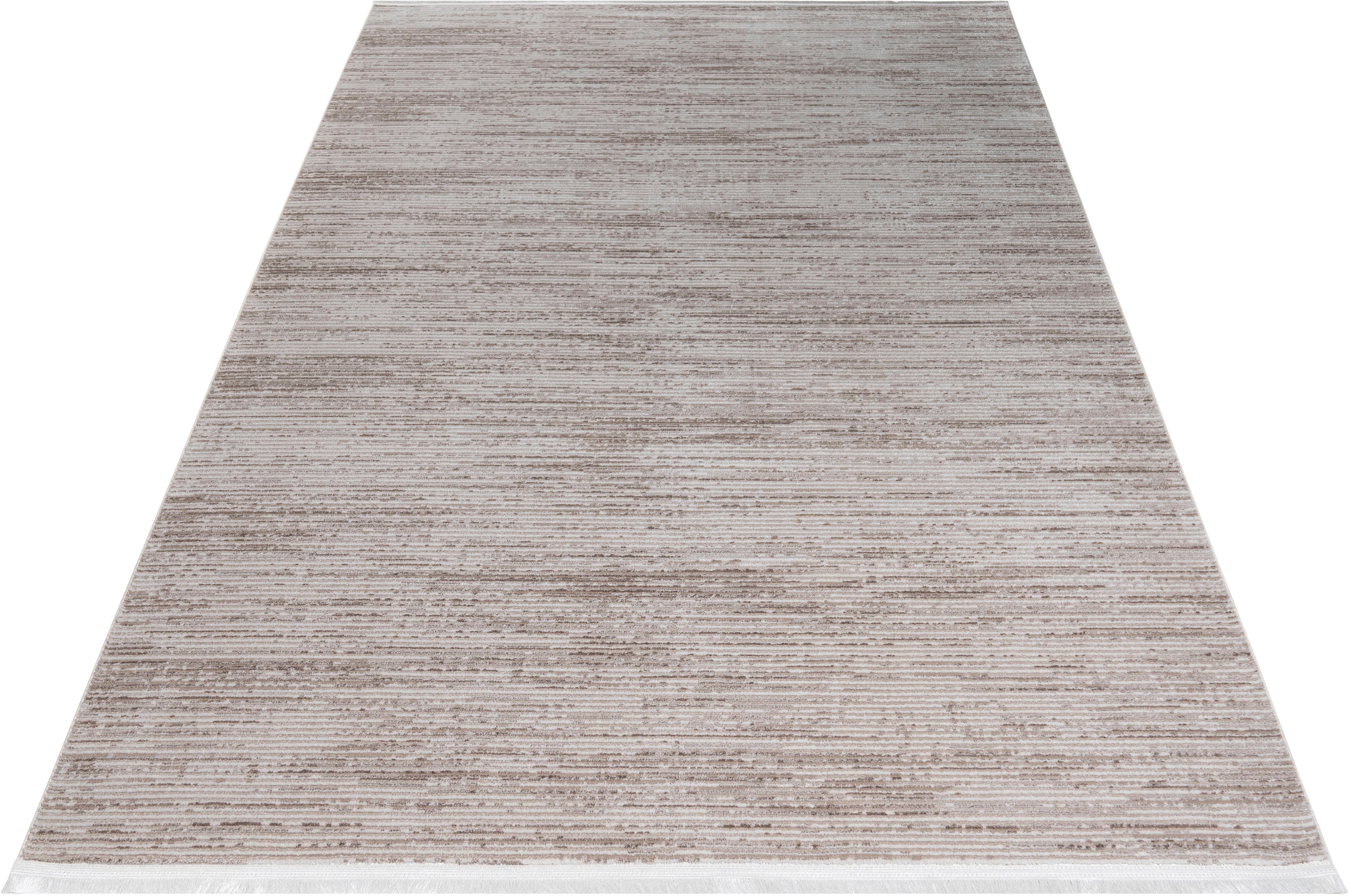 Teppich Bricon, Home affaire, rechteckig, Höhe: 7 mm, mit Fransen, Teppich, Kurzflor, Weich, Pflegeleicht sand