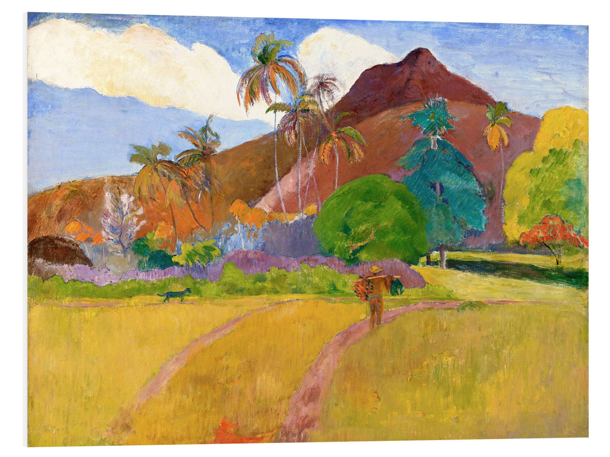 Posterlounge Forex-Bild Paul Gauguin, Tahitianische Landschaft mit Gebirge, Malerei