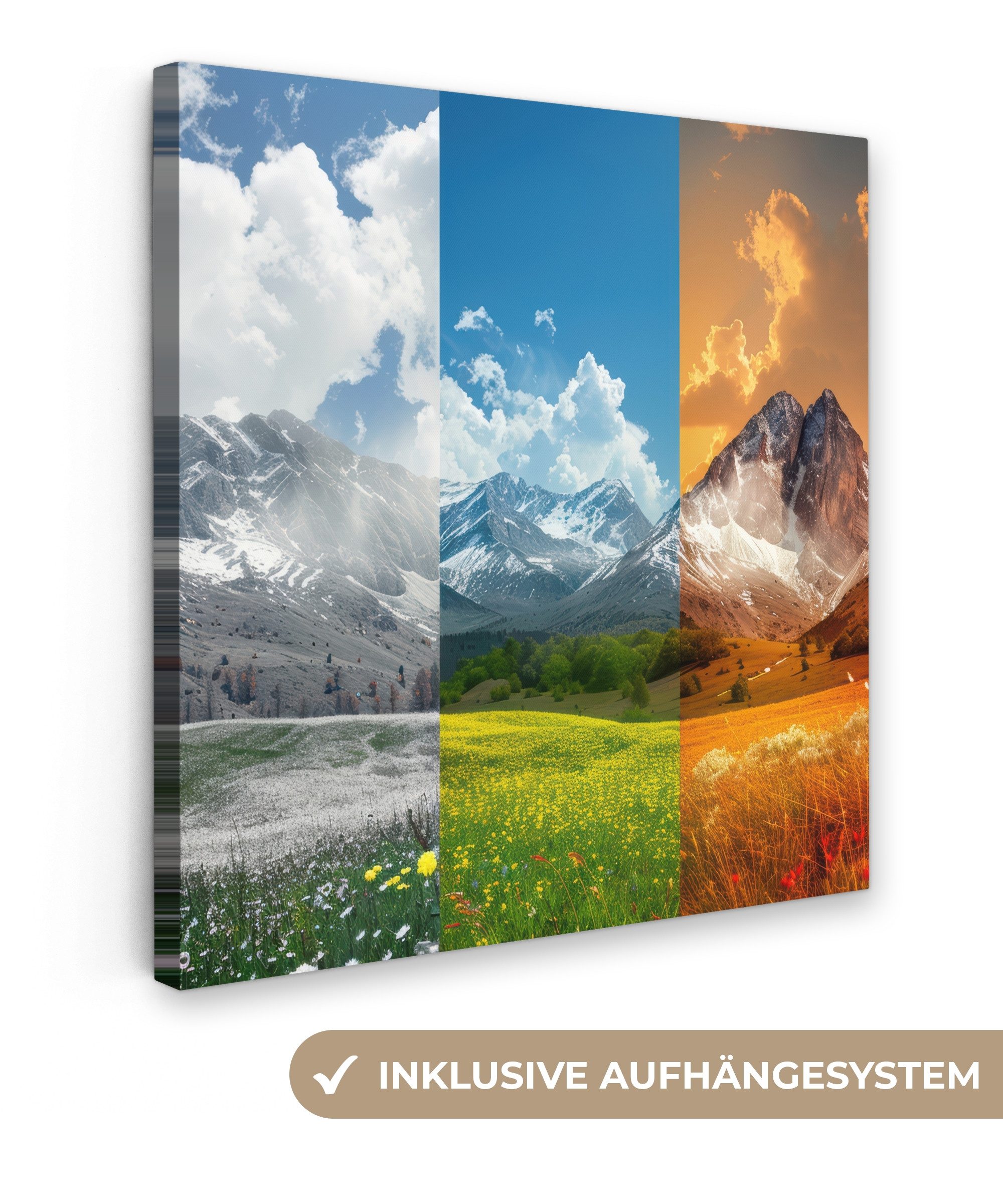 OneMillionCanvasses® Leinwandbild Landschaft - 4 Jahreszeiten günstig online kaufen