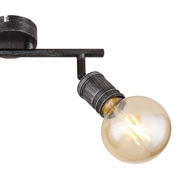 etc-shop LED Deckenspot, Leuchtmittel nicht inklusive, Spotstrahler Deckenlampe beweglich Retro Wohnzimmerleuchte nickel matt