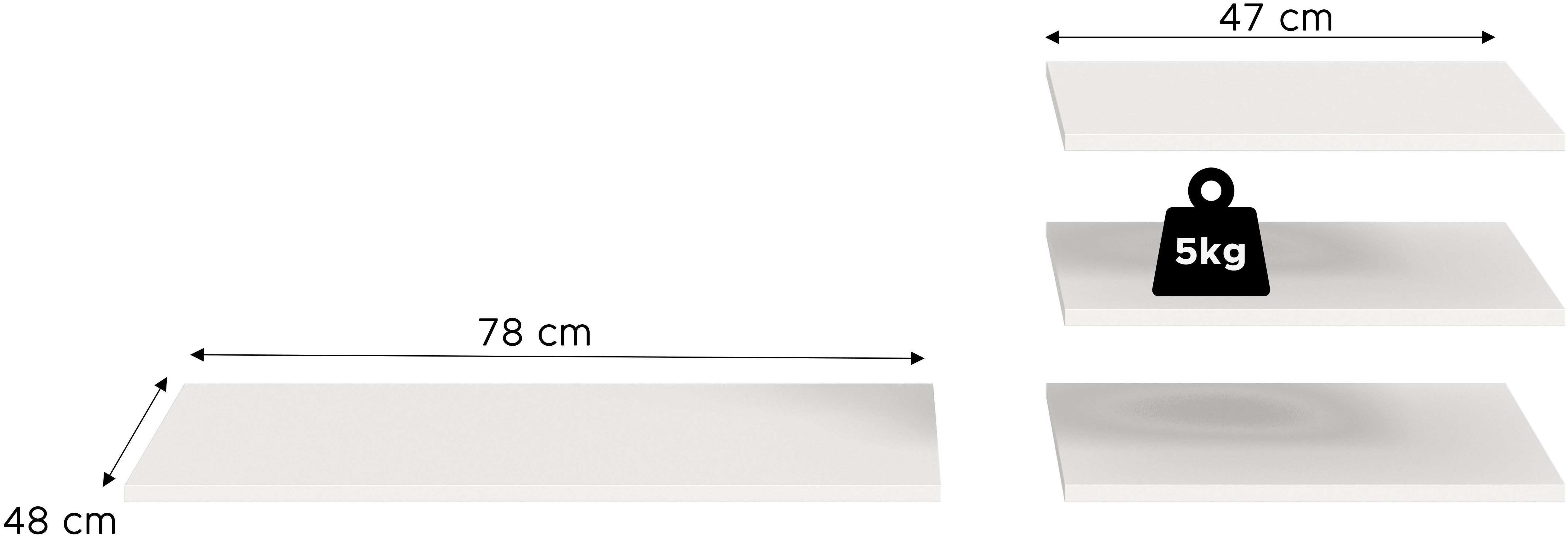 Home affaire Einlegeboden BENDINGO, 4er Set Einlegeböden, Breite: 78cm & 47cm (4er Set passend für Artikel 43969449), 1 Boden in 78 cm Breite & 3 Böden in 47 cm Breite