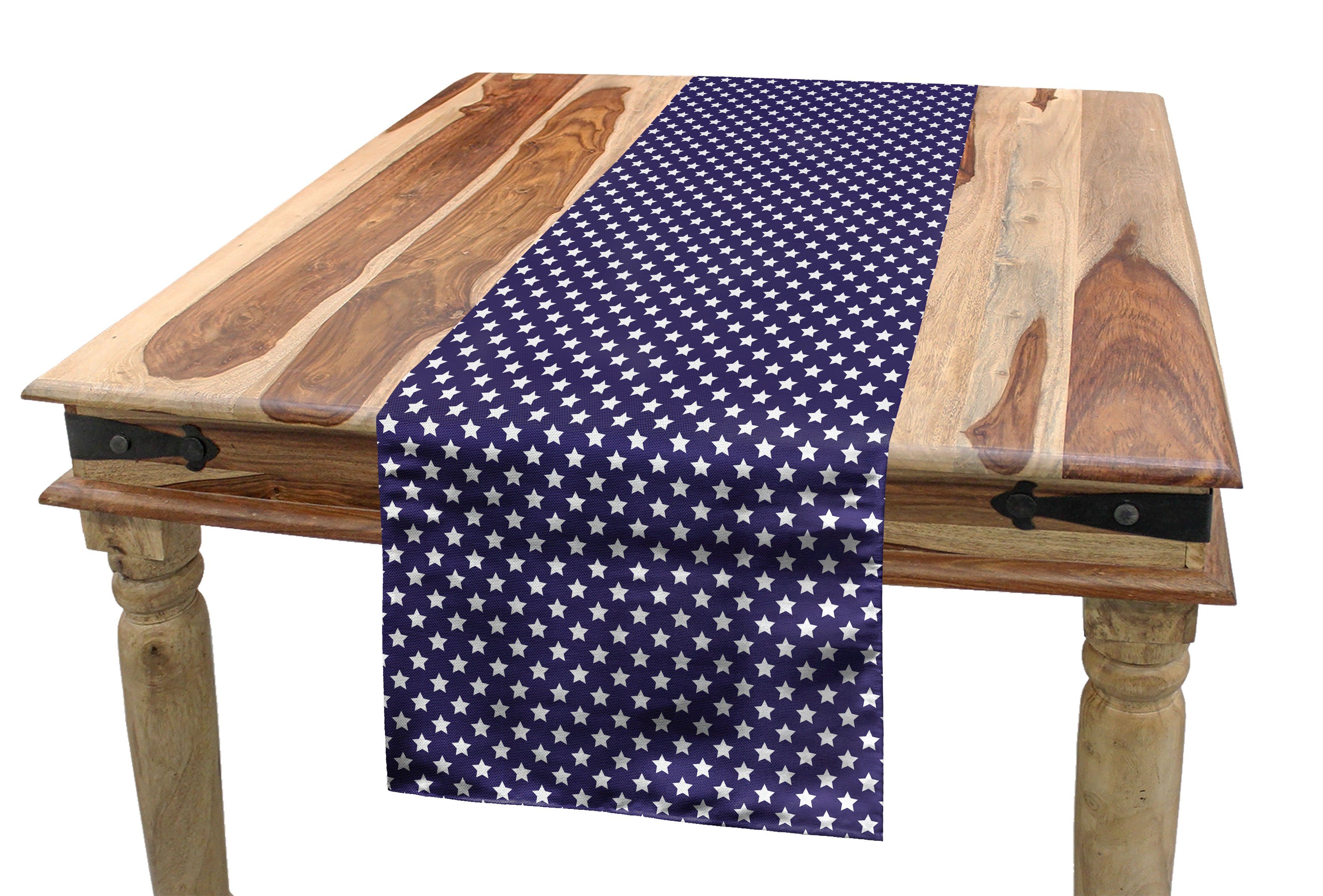 Abakuhaus Tischläufer Esszimmer Küche Rechteckiger Dekorativer Tischläufer, amerikanisch Flagge mit Sternen