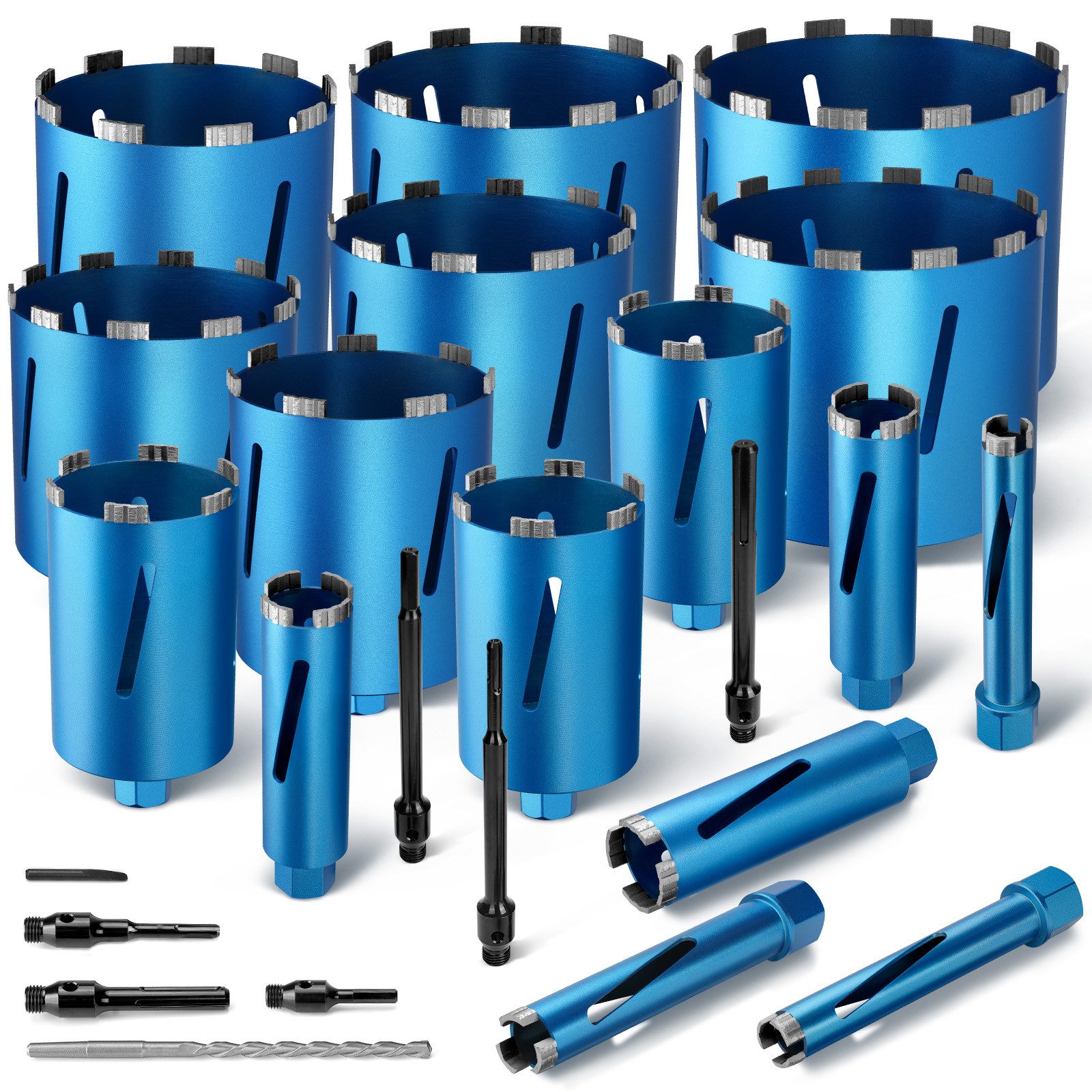 XERSEK Bohrkrone M22 Turbo Kernbohrer L200mm Trocken Nass Diamantbohrkrone günstig online kaufen