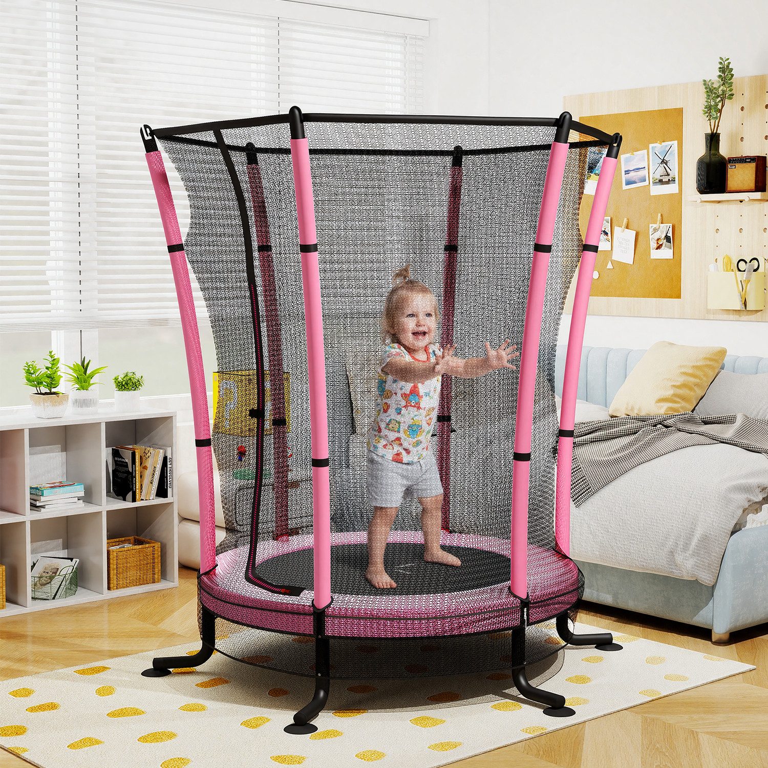 HOMALL Kindertrampolin Durchmesser 140 Zentimeter, Gartentrampolin, Belastb günstig online kaufen