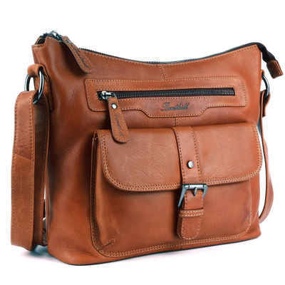 Benthill Handtasche Damen Echt Leder Umhängetasche Vintage Bag Shopper Schultertasche, Schultergurt / Umhängegurt Reißverschlussfach
