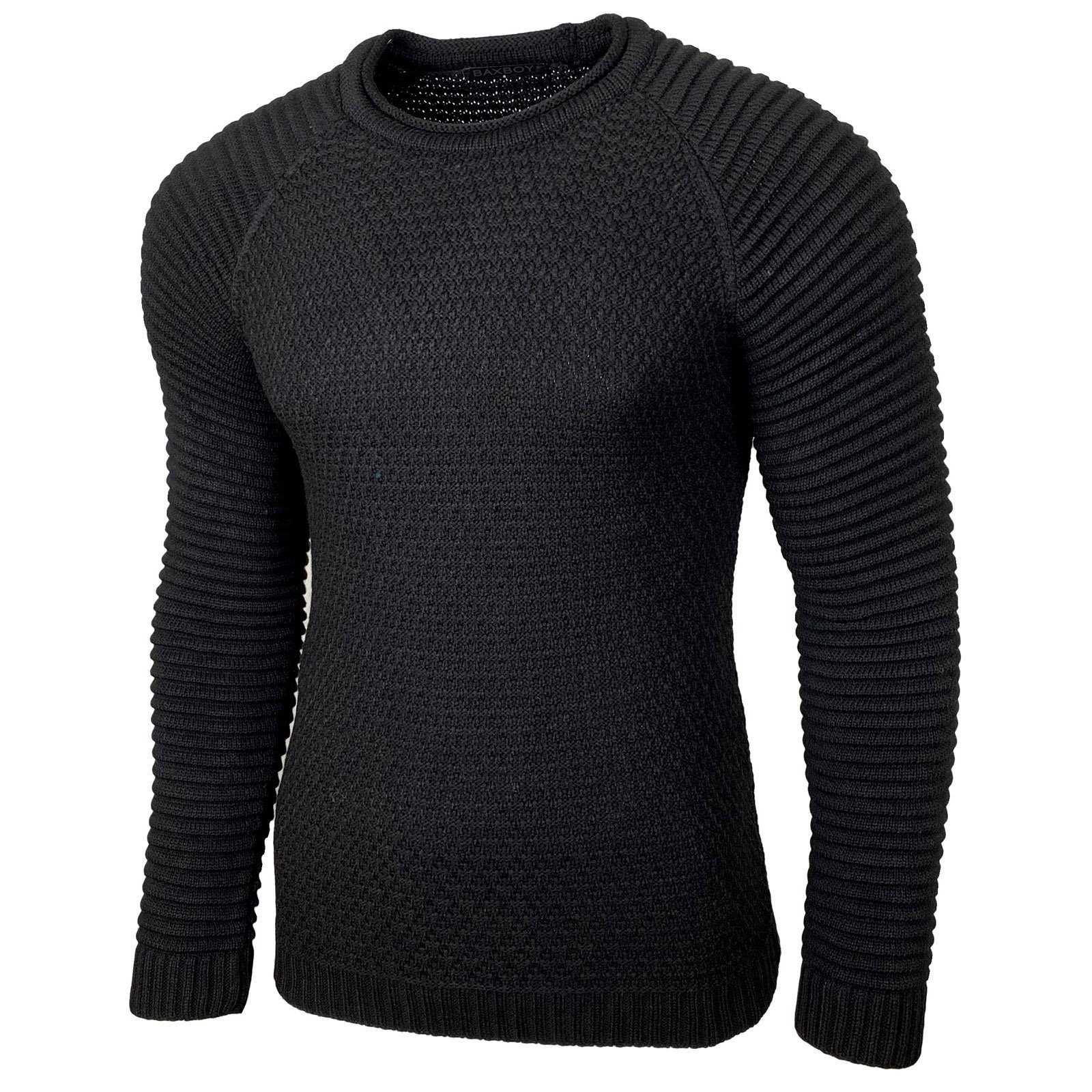 Baxboy Strickpullover Baxboy Strickpullover Herren Two Tone Rundhals Pullov günstig online kaufen