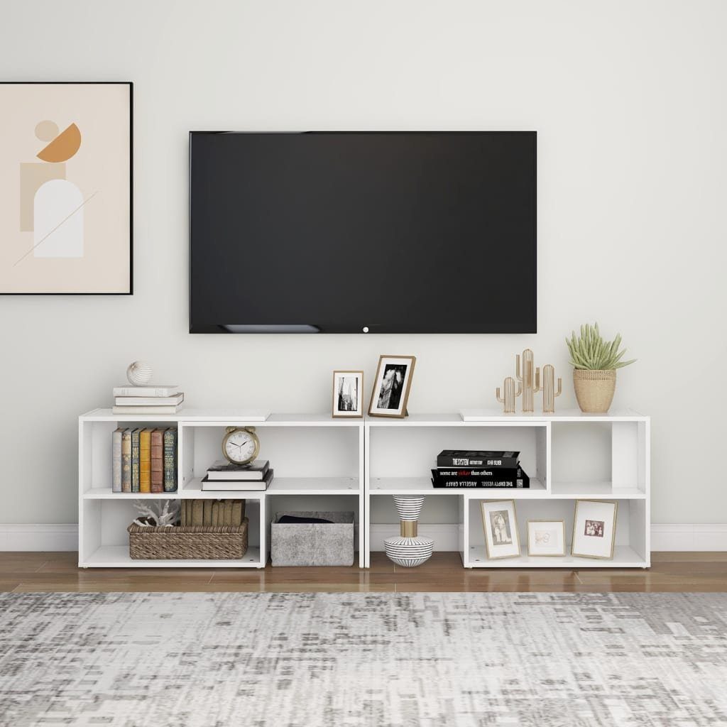 furnicato Holzwerkstoff TV-Schrank Weiß cm 149x30x52