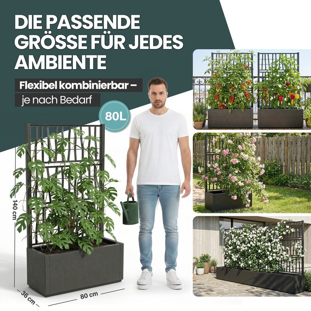 KreLeo Spalier 2 x 'Ethica' Struktur Optik (breite Version) in verschiedenen Farben – Bild 5 von 5