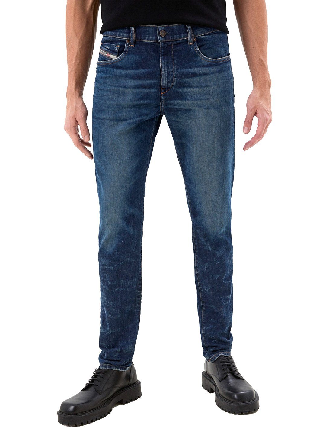 - 09C73 Slim-fit-Jeans Hose Diesel D-Strukt - Stretch Blau Länge:34