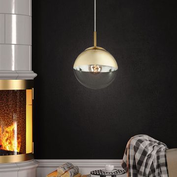 etc-shop LED Pendelleuchte, Leuchtmittel inklusive, Warmweiß, Farbwechsel, Decken Pendel Leuchte Wohn Zimmer Fernbedienung Glas Lampe