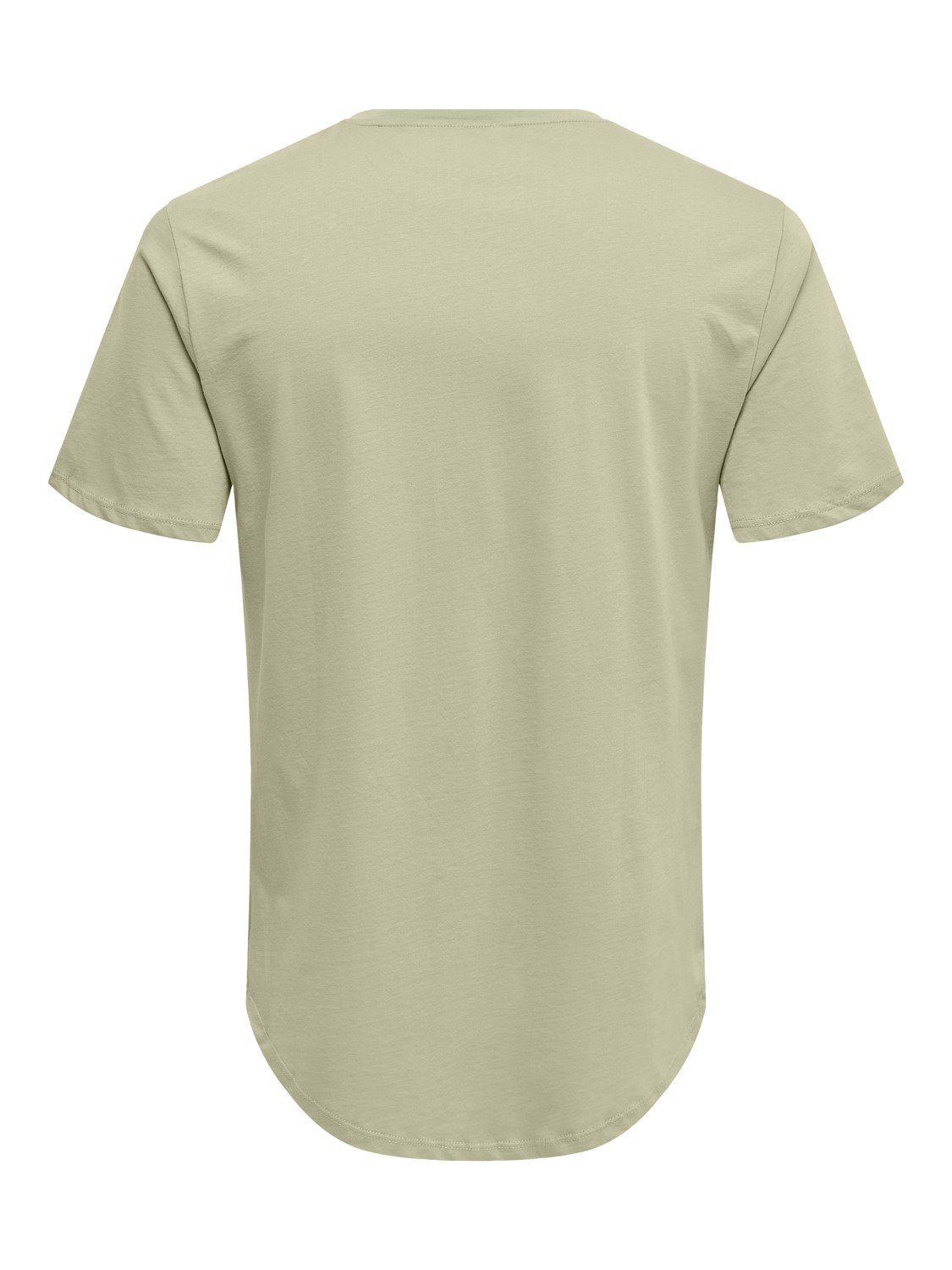 ONLY & SONS Hellgrün Basic T-Shirt in Kurzarm Stretch Rundhals (1-tlg) Shirt ONSMATT Langes T-Shirt 3971