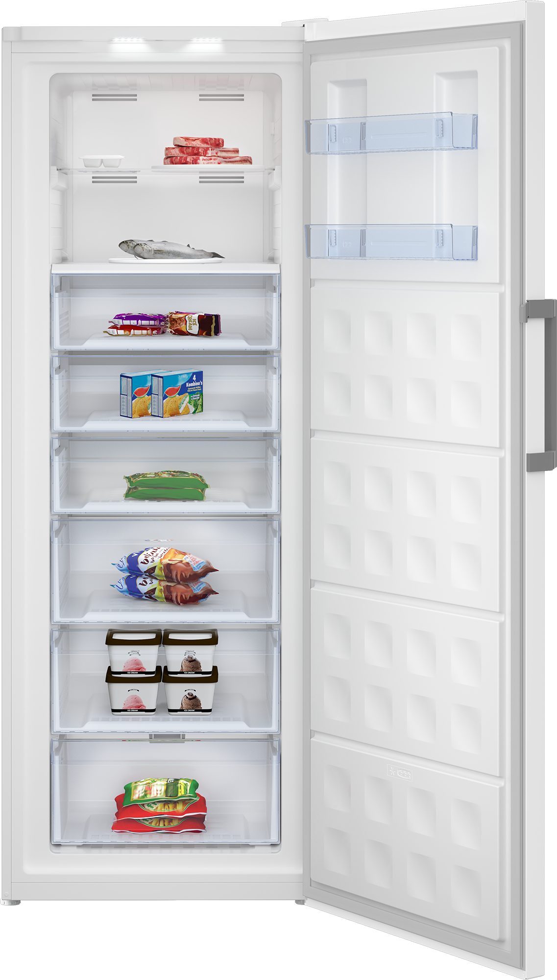 BEKO Gefrierschrank RFNE448E55W 7278441317, 191,2 cm hoch, 70 cm breit, NoFrost & Umgebungstemperatur bis –15 °C